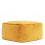 Jane Velvet Square Pouffe Ottoman - Yellow