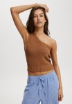 Cotton On Slub One Shoulder - Pecan