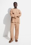 Rib-knit Trousers - Beige