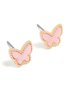 Goldair Gold Pink Acrylic Butterfly Stud Earrings
