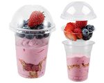 50 Sets 12 Oz Clear Plastic Parfait Cups With Insert & Dome Lids No Hole - Disposable Dessert Cups With Lids For Kids Dips