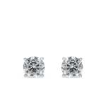 Chet Sterling Silver & Round Cubic Zirconia Stud Earrings