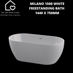 Milano 1500 White Freestanding Bath - 1440 X 750MM