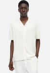 Regular Fit Rib-knit Resort Shirt - White