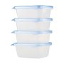 Food Container With Light Blue Lid 4PCS