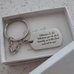 KR15C - Personalized Dog Tag Gift Keyring Stainless Steel
