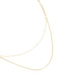 Waterproof Gold Plated Stainless Steel Pearl Beaded & Chain Layered Necklace