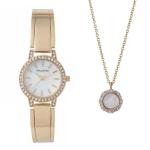 Ladies Gold Watch With Necklace Box SETS-HBSL4039