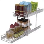 Ocg 2 Tier Pull Out Cabinet Organizer 9.5" W X 21" D Pull Out Drawers For Kitchen Cabinets Pull Out Shelves For Base Cabinet