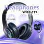 Light Emitting Wireless Headphones Colorful LED Lights Comfort Over Ear Foldable Headset With Sd Card Slot Wired For School/tablet Computer/pc/tv/cellphones/travel Gift For Birthday/easter/boy/girlfriends.