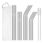 12-PACK Reusable Stainless Steel Straws For 900ML & 600ML Tumblers