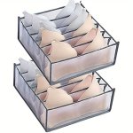 1PC Bra Drawer Organizers 6 Grids Underwear Wardrobe Organizers Divider Lingerie Storage Bins Closet Storage Boxes Foldable Clos