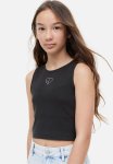 Ribbed Vest Top - Black