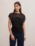 Remy Sheer Mixed Top - 18 Black