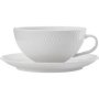 Maxwell & Williams White Basics Diamonds Tea Cup & Saucer Low 250ML Set Of 4