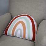 Shaped Pillow Sage Rust And Beige Rainbow