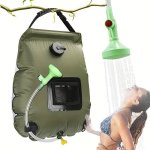 18.93 L Solar Heated Camping Shower Bag - Portable Bath Bag With Removable Hose And Switchable Shower Head For Outdoor Travel Cl