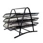 3 Tier Document Tray - Fiber-color Metal A4 Paper Office Mesh Document Tray