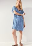 Tie-detail Dress - Blue Striped