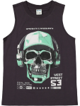 Skull Graphic Tank Top - 9 10 Grey