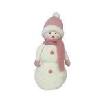 Snowman With Scarf 24X16X50CM - Pink
