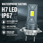J7 H7 LED Light Bulbs 6500K Cool White Set Of 2