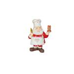 Santa With Rolling Pin And Gingerbread House 9.5X8X14.5CM