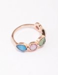 Rose Gold Pebble Stone Band Ring - M l