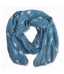 Fish Print Scarf - Indigo Free