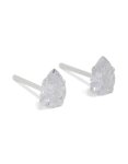 Sterling Silver Cubic Zirconia Pear Stud Earrings