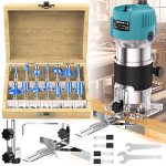 Twowin Router Tool 110V 800W Compact Wood Router Tool For Woodworking Electric Hand Trimmer 1 4" Collets Palm Wood Router Tools