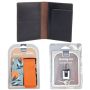 Travel Set Genuine Leather Passport Holder Orange Luggage Strap And Padlock