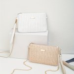 Girl's Bohemian Style Crossbody Bag With Metal Chain And Strap Zip Closure Fashion Handbag For Outdoors And Vacation