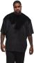 - Men's Plus Size Oversized Velvet T-Shirt - Black