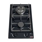 2 Burner Gas Hob Black