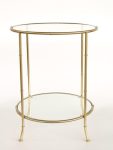 Metal 2 Tier Round Glass Table – 65X53CM