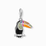 Charm Pendant Colorful Toucan Silver
