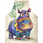 Fabric Paint Apron Quirky Safari Hippo