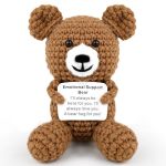 Katchon Emotional Support Crochet Teddy Bear For Mom Positive Crochet Animals Birthday Gifts For Women Emotional Support Teddy B