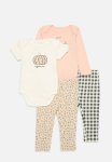 PoP Candy 4 Piece Bodyvest& Legging Set-ecru & Coral