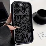 Super Cool Black Graffiti Phone Case For Iphone 15 15PLUS 15PRO 15PROMAX 14 14PLUS 14PRO 14PROMAX 13 13PRO 13PROMAX 12 12PRO 12P