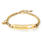 Arabella Personalized Gold Stainless Steel Bracelet Adjustable Size 18-22CM Ready In 3 Days