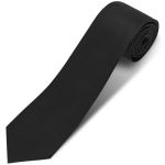 Puistr Men's Ties Solid Pure Color 3.15" 8CM Necktie Plain Formal Business Wedding Black Ties For Men