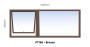 Top Hung Aluminium Window Bronze PT156 1 Vent W1500MM X H600MM