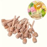 10PCS Wooden Honey Dipper Sticks Set MINI Honeycomb Stick Honey Stirrer Tool For Honey Jar Dispense Drizzle Honey Natural Wood W