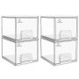 Clear Stackable Storage Drawer Bins Stackable Multipurpose ORGANIZER-4 Pack