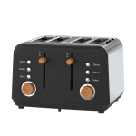 Black Stainless Steel 4 Slice Anson Collection Toaster - BS-TS401B
