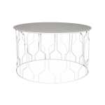 Honey Comb Metal Coffee Table White