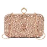 Rose Gold Bedazzeled Flower Clutch Bag