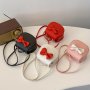 1pc Girl's PU Leather Fashion Shoulder Bag Nylon Daily Commute Bow Crossbody Small Bag